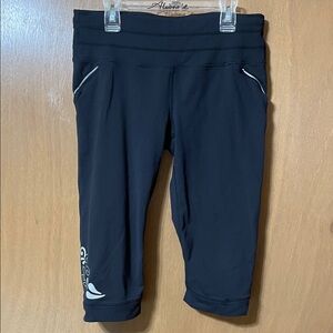 Athleta Black Capri Leggings with White Accent